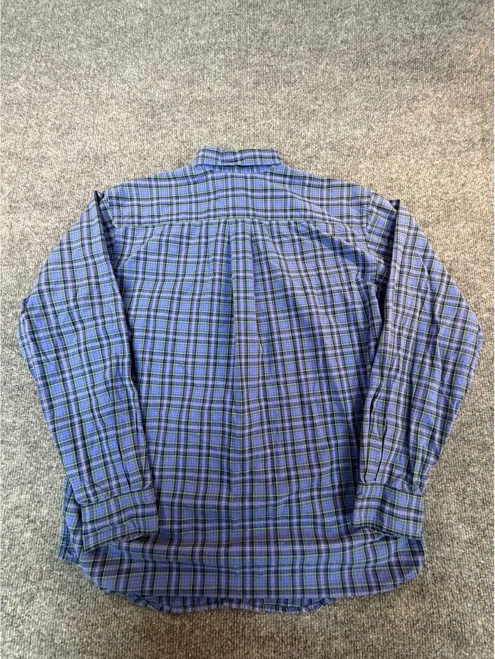 Polo Ralph Lauren Blue Long Sleeve Button Up Collared Shirt youth Large Plaid
